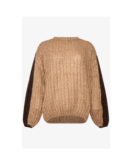Noella Natural Noel Knit Sweater Camel/dark Brown
