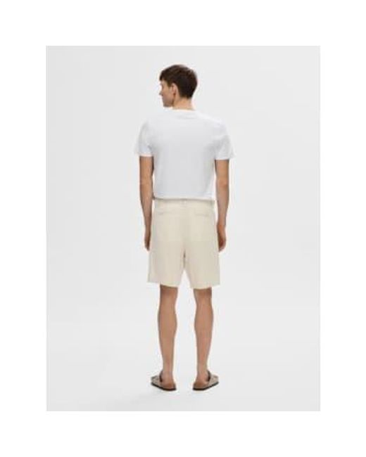 SELECTED Natural Mads Linen Shorts Pure Cahsmere/ for men