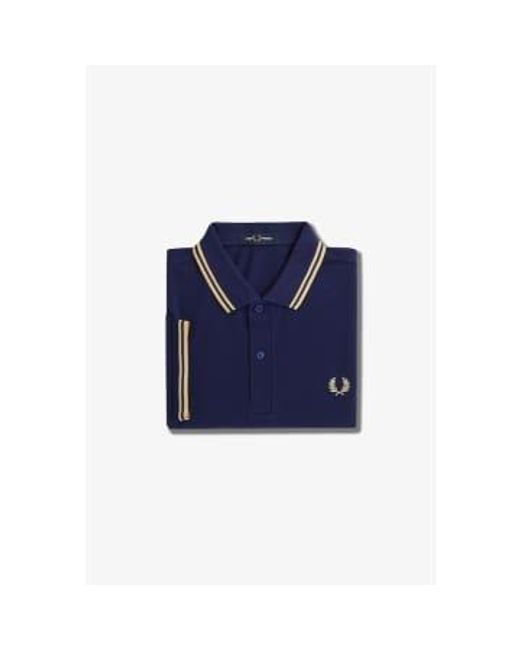 Fred Perry Blue Twin Tipped Polo Shirt Medium for men