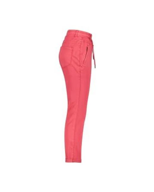 Red Button Trousers Red Tessy Crop jogger Coral 34