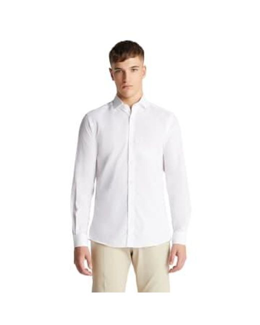 Remus Uomo White Frank Linen Long Sleeve Shirt 15.5 for men