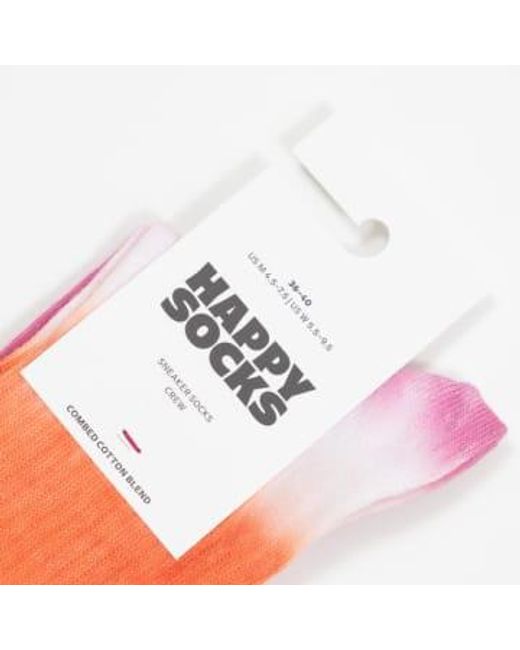 Happy Socks Pink Dip Dye Sneaker Socks In & Orange