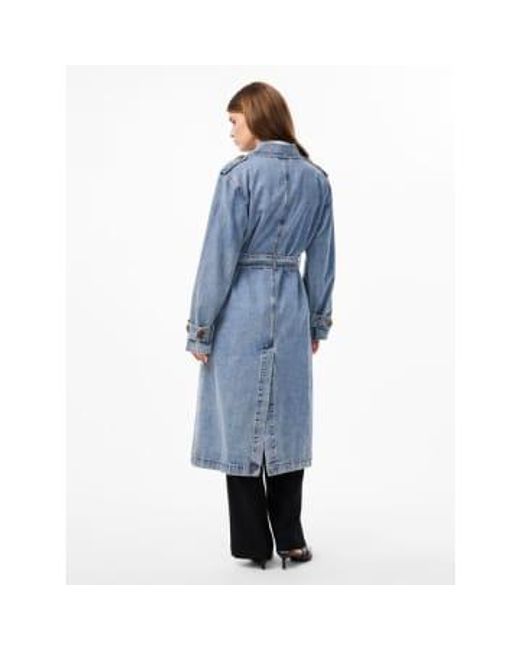 Yas Or Karli Ls Trenchcoat Light Blue di Y.A.S