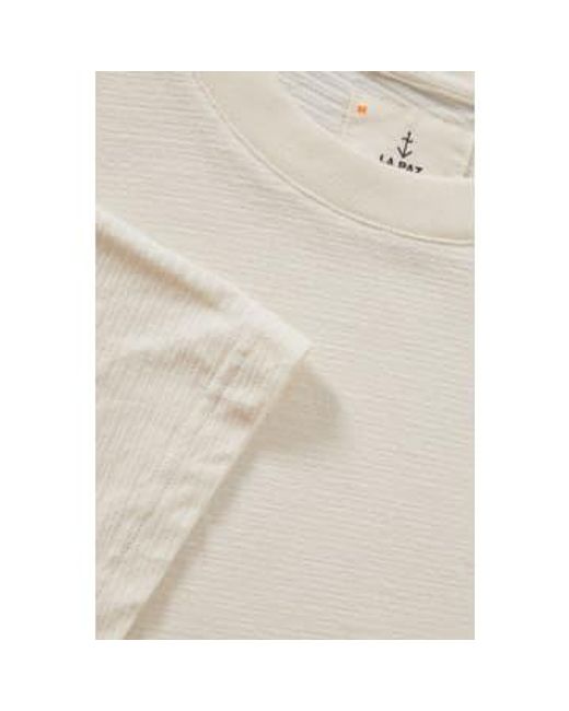 La Paz White Ecru Textured Fatia Drop Shoulder T-shirt / Xl for men