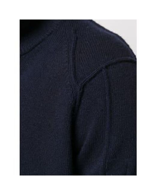 C P Company Blue C.p. Knitwear Polo Collar Lambswool Navy 50 for men