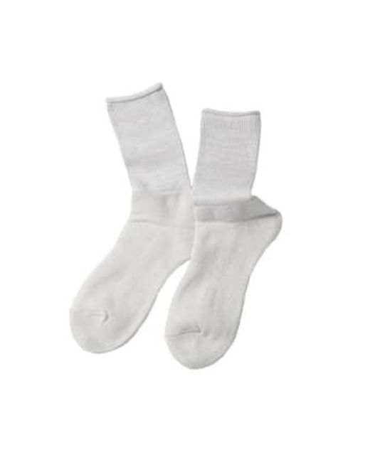 RoToTo White Washi Pile Crew Socks Light / M for men
