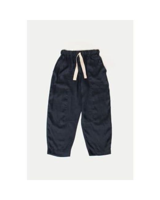 Ottod'Ame Blue Navy Linen Trousers / Xxs