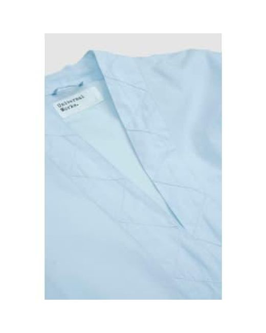 Universal Works Blue Tie Front Jacket Organic Fine Poplin Sky S for men