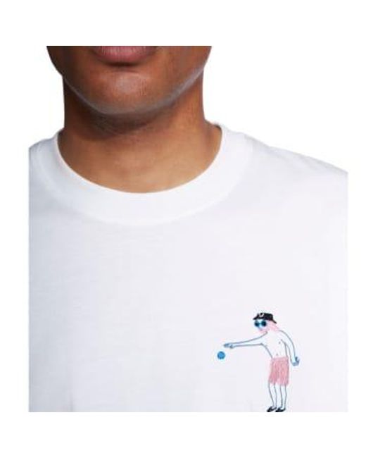 Camiseta bouliste blanco roto Olow de hombre de color White
