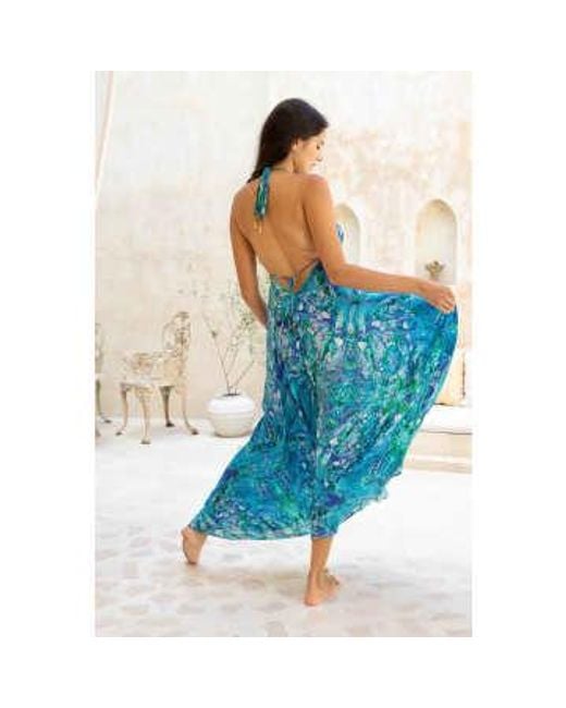 Glow Silk Ibiza Dress di Sophia Alexia in Blue
