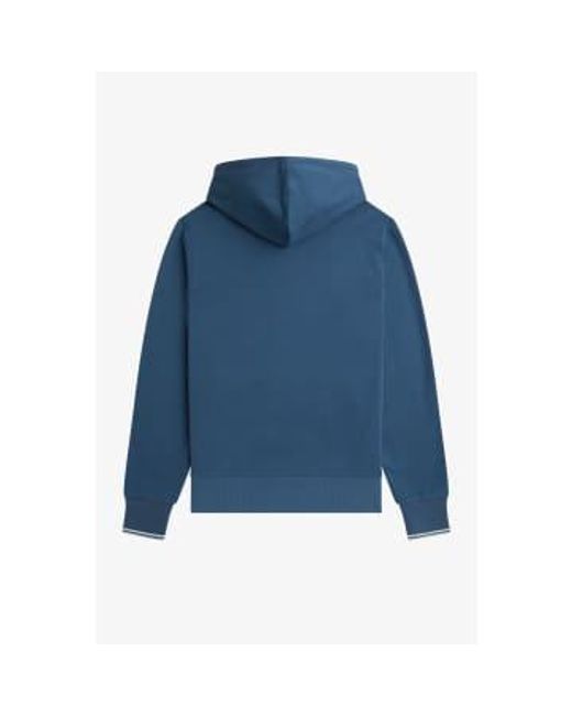 Fred Perry Blue Tipped Hooded Sweatshirt Midnight Small for men