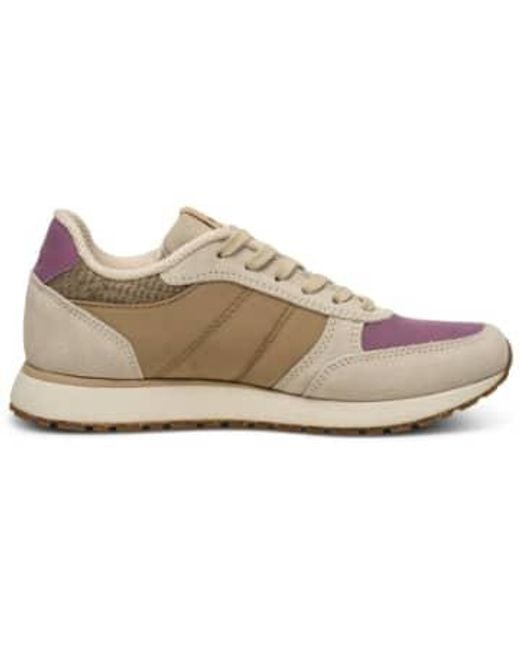 Woden Natural Ronja Trainer-Mulberry Multi-WL740