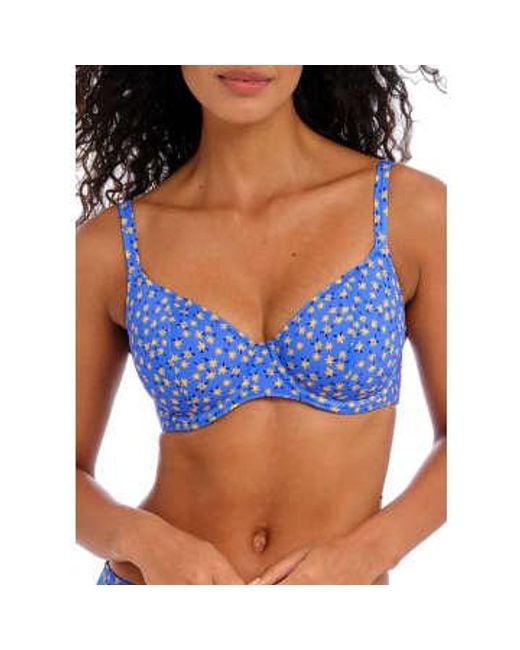 Freya Blue Garden disco unterdrückte bikini -top in blau