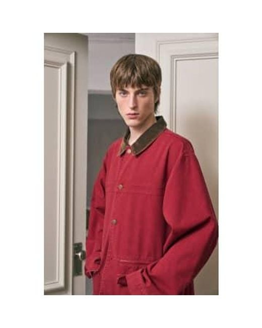 PARTIMENTO Red Western Chore Jacket In Medium for men