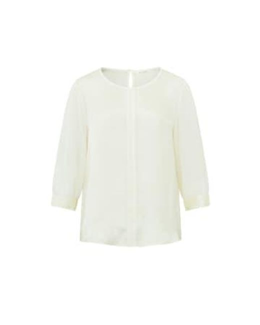 Jacquard Top With 3 4 Length Sleeves Or Ivory di Yaya in White