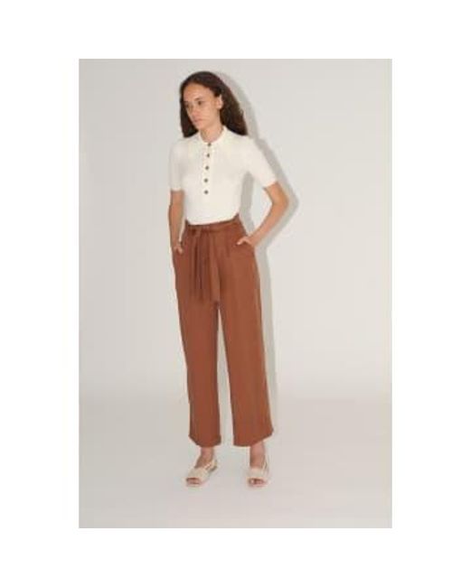 Diarte Brown Luisa High Waist Cropped Trousers Size S