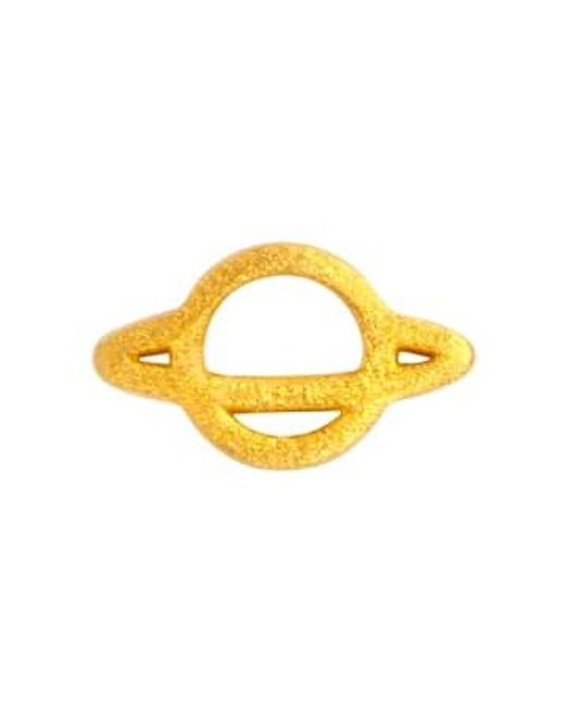 Lulu Yellow Saturn Earring Plated Brass