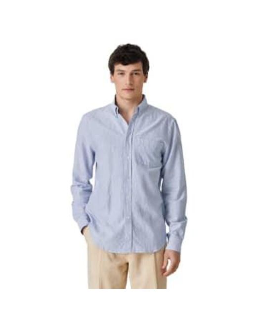 Portuguese Flannel Blue Belavista Classic Stripe Shirt / M for men
