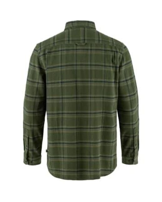 Fjallraven Green Ovik Heavy Flannel Shirt Deep Est Medium for men