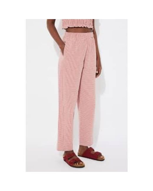 Rita Row Pink Checke Bang Poplin Pants / L