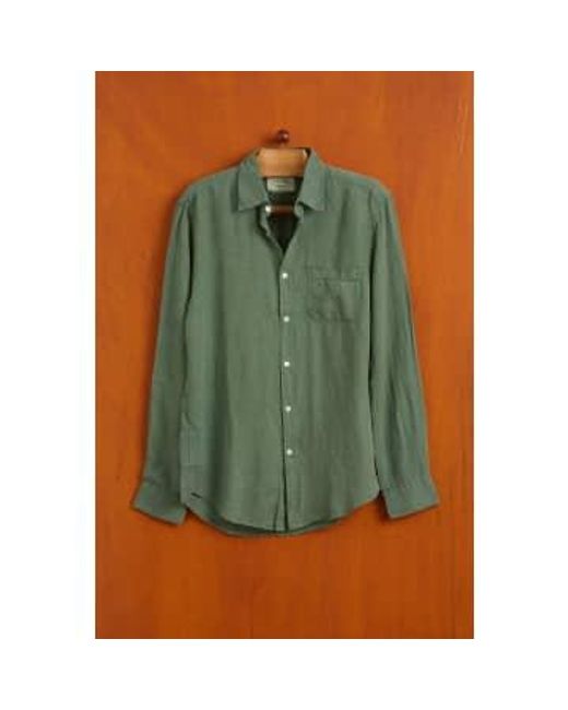 Dry Linen Shirt 1 di Portuguese Flannel in Green da Uomo