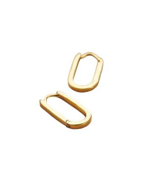 Posh Totty Designs Metallic 18ct Plated Hinged Oval Link Hoop Earrings Plated