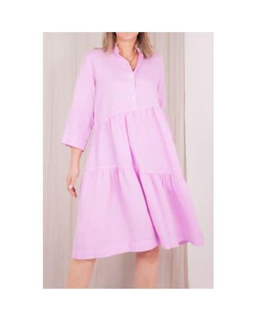 ROSSO35 Pink Tiered Shirt Dress 8