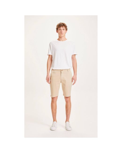 Knowledge Cotton Apparel Light Feather Gray 50182 Chuck Regular Chino Shorts  in White for Men | Lyst
