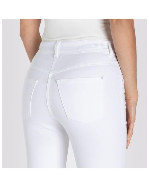 Mac Jeans White Denim Dream Capri Cropped Jeans | Lyst