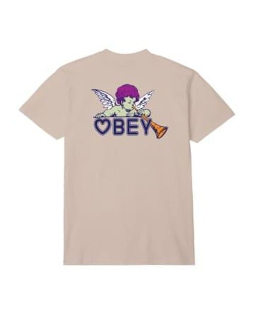 Obey Natural T-shirt Baby Angel Uomo for men
