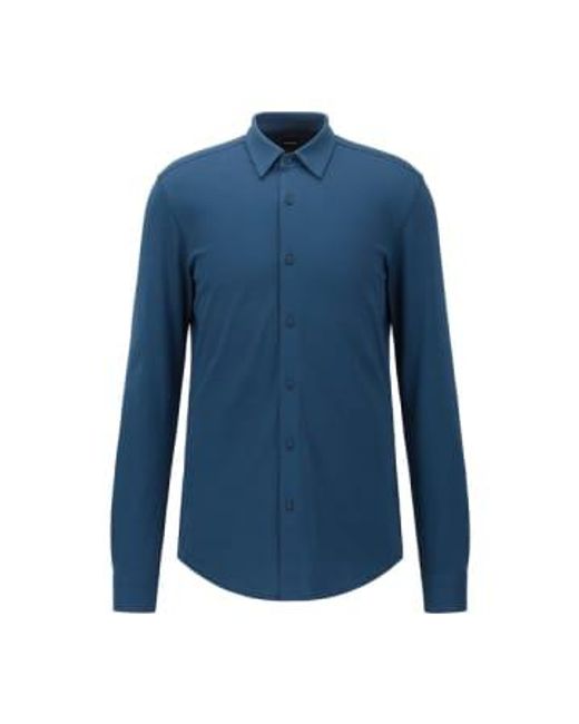 Boss Marineblaue baumwolle schlankes fit t -shirt in Blue für Herren