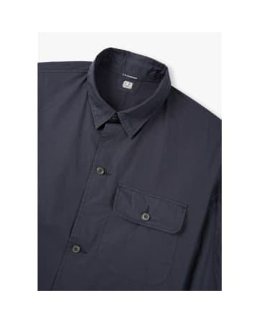 C P Company Herren Popeline Workwear -Shirt -Hemdjacke in Gesamtfinsternis in Blue für Herren