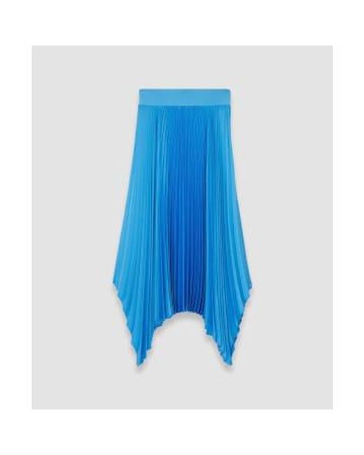 Joseph Blue Knit Weave Plissé Ade Skirt 38 / Dark Arctic