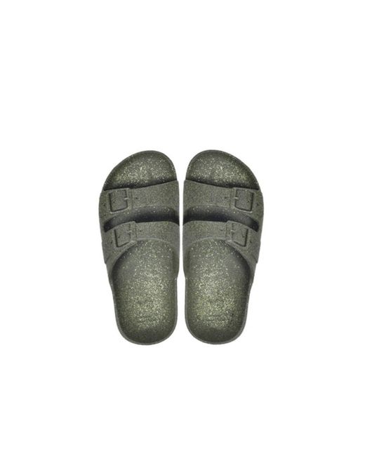 CACATOES Khaki Glitter Sandals in Green | Lyst