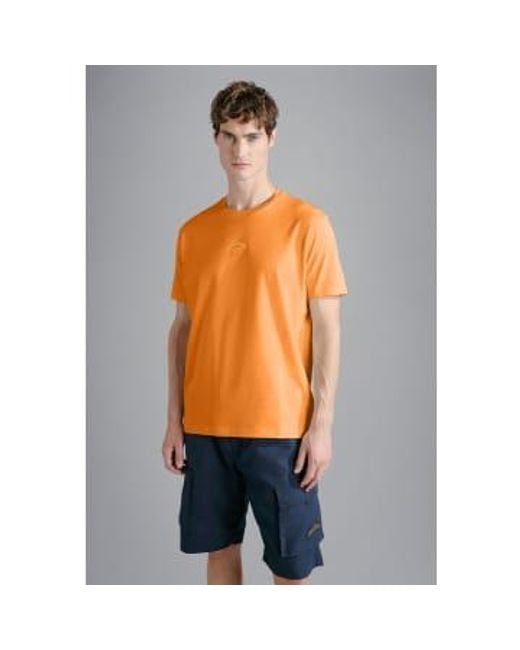 Paul & Shark Orange Cotton Jersey T Small for men
