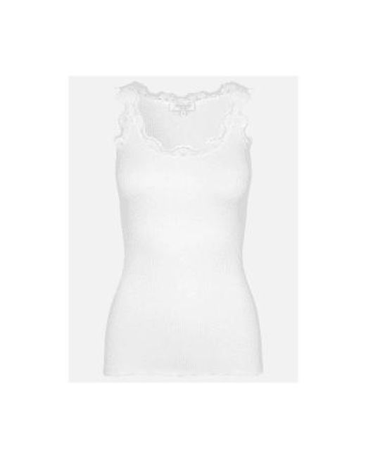 Rosemunde White Babette Round Neck Lace Vest Top Col: 1049 , Size Xs
