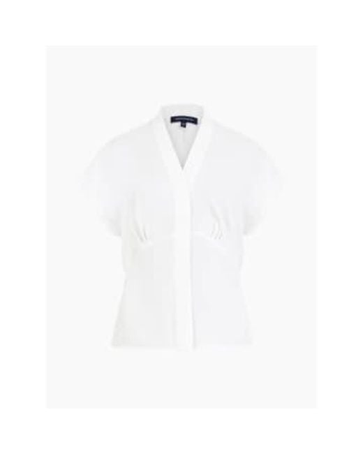 French Connection White Carmen crepe bluse