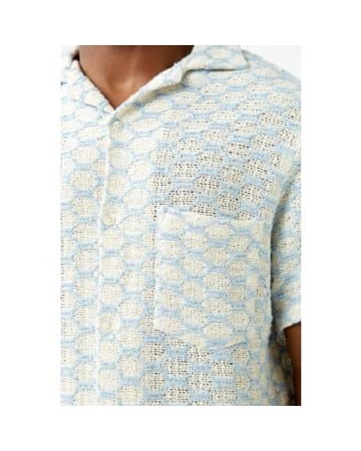Chemise en filet bleu Portuguese Flannel pour homme en coloris White