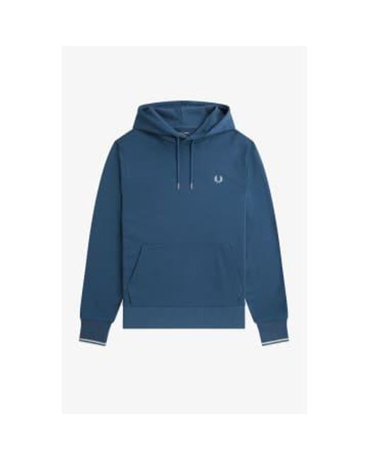 Fred Perry Blue Tipped Hooded Sweatshirt Midnight Small for men