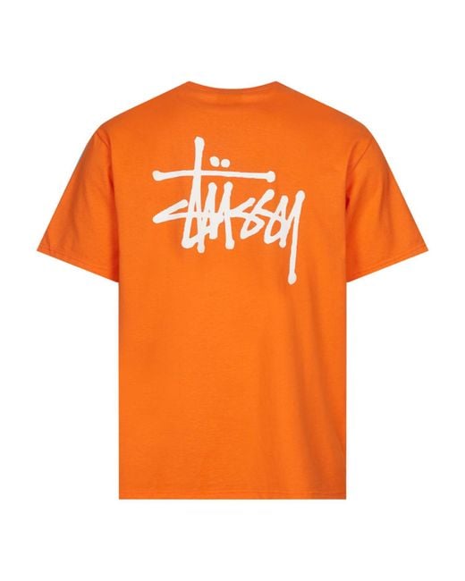 Stussy Orange Basic T-shirt for men