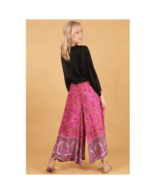 Pantalon palazzo la jambe large floral et papillon vintage en rose vif MSH en coloris Pink