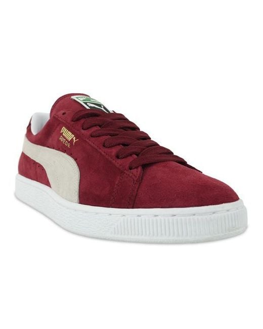 puma red suede trainers