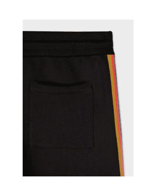 Paul Smith Black 'painted Stripe' Sweatpants for men