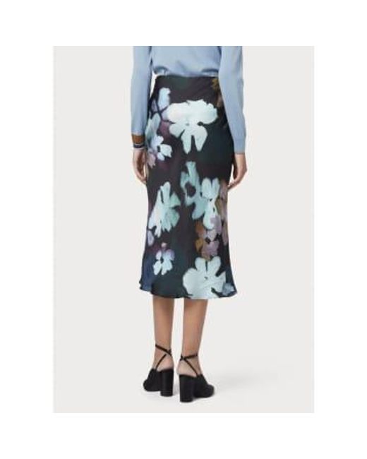 Paul Smith Blue Natures Floral Slim Skirt Size: 14, Col: Navy 14
