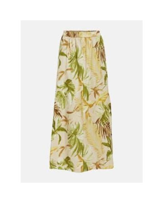Chang Linen Maxi Skirt Tea Leaf di Object in Yellow