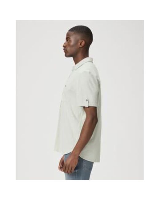 Garden Brayden Short Sleeve Roll Tab Shirt di PAIGE in White da Uomo