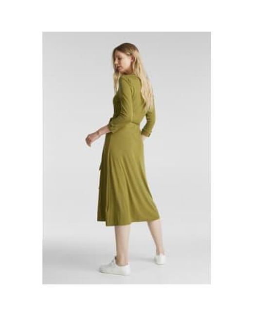 Esprit Green Midi Wrap-Kleid in Olive
