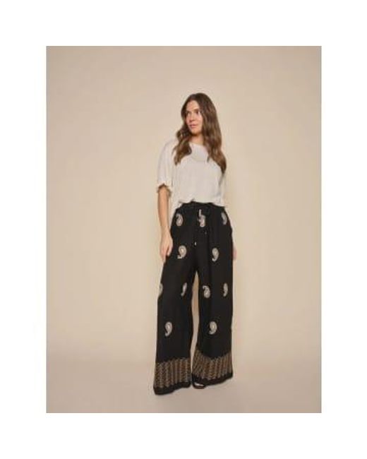 Mos Mosh Black Lari Embroidered Trousers--163890 34(uk6-8)
