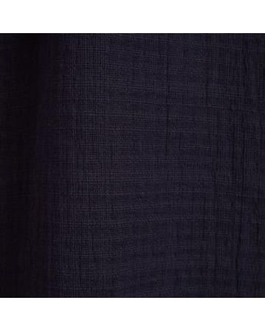 Portuguese Flannel Blue Grain Cotton Short Sleeved Shirt Navy S for men