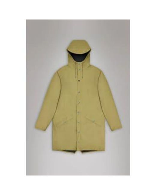 Rains Green Long Khaki Jacket Xs/s Xs